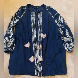 Navy Blue Embroidered Women's KAS New York Jacket